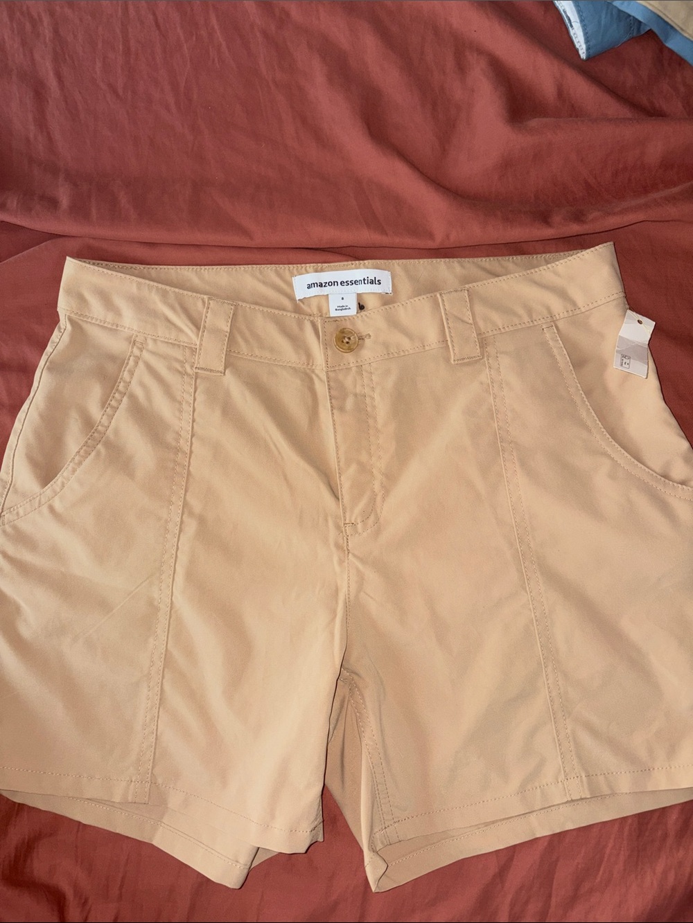 Amazon Essentials Women's Beige Casual  Shorts